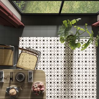 ELD-里沃利花磚-黑A 20X20 實景圖